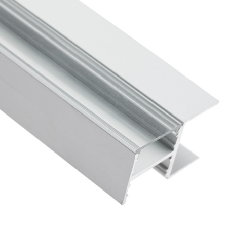 Nábytkový Eloxovaný Hliníkový Profil pro LED Pásky KM48, Stříbrný 1m + Průhledná Krytka + Záslepky LUMILED