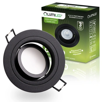 Halogenová Podhledové svítidlo GU10, MR16 Nastavitelná Kulatá Černá CASSIO LUMILED