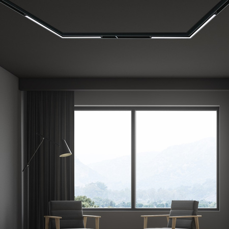 LED Line 10W 4000K Magnetic Rail Light MAGNETIC TRACK Milagro Corner Black