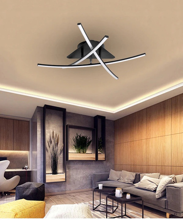 Geometrické stropní svítidlo PLAFON LED lustr MODENA LORIA 29W 4000K černá