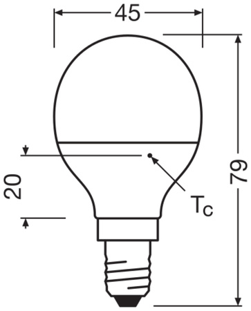 LED žárovka P45 kapka E14 4,9W = 40W 470lm 2700K teplá bílá CRI>97 180° CLASSIC Osram