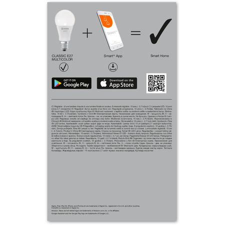 3x LED žárovka E27 A75 14W = 100W 1521lm CCT RGB SMART+ WiFi Stmívatelné LEDVANCE