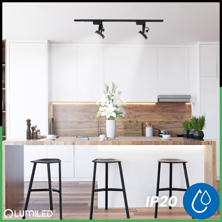 Osvětlovací lišta 1m + 2x reflektor lištový, GU10 AR111 Černá VICTUS LUMILED