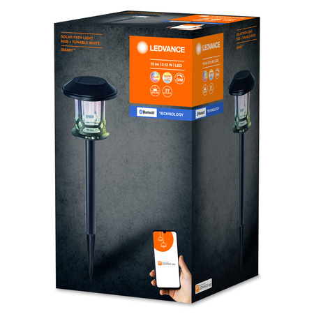 Inteligentní solární zahradní lampa CCT + RGB IP44 SMART+ BLUETOOTH LEDVANCE