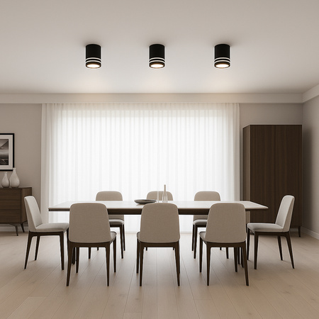 Nástěnná povrchová montáž HALOGENOVÝ Spot Tuba ARISA GU10 LUMILED Kulatý Černý 80 mm