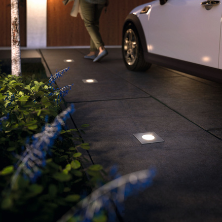 LED zahradní lampa na zem CRUST myGarden 3W IP67 čtvercová stříbrná PHILIPS