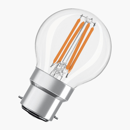 LED žárovka P45 Ball B22d 4W = 40W 470lm 4000K Neutral 300° Retrofit Filament CLASSIC Osram