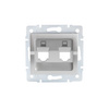 Adaptér internetové zásuvky RJ45 Square Silver LOGI Kanlux