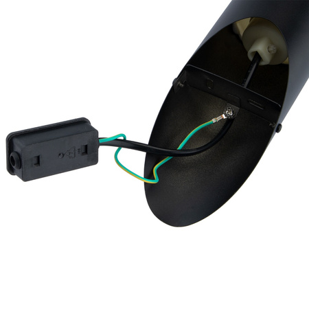 Zahradní nástěnná lampa E27 Elevation. ÚHLOVÝ SLOUP. Černá trubice