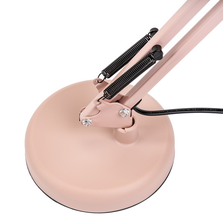 Stolní kreslící lampa E27 TOBI Pastelově růžová Lumiled + držák na desku