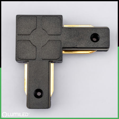 Rohový konektor černý pro jednofázové přípojnice LUMILED