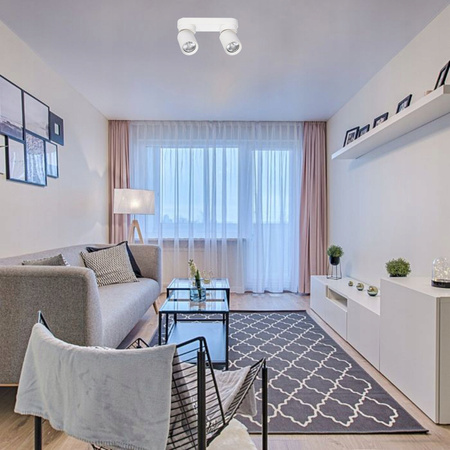 TIMO stropní nástěnné svítidlo nástěnné reflektorové svítidlo pohyblivé halogenové svítidlo 2xGU10 bílé LVT