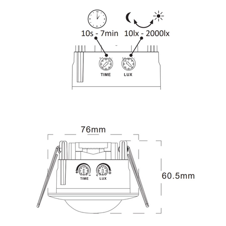 PIR čidlo pohybu a soumraku 6m 120° pod omítku bílé Sanico Goldlux