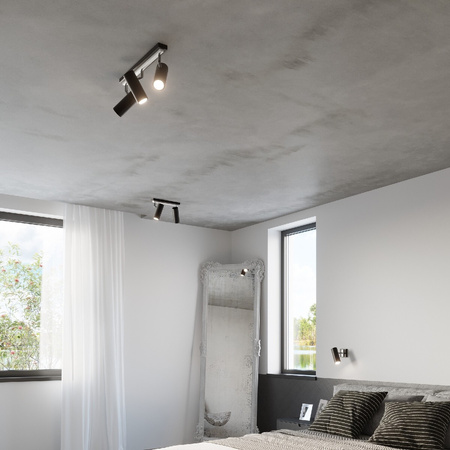 DIREZIONE stropní svítidlo 2xGU10 Reflektor Halogenové svítidlo Pohyblivé 30cm Černá SOLLUX