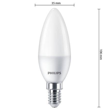 6x LED žárovka E14 B35 4,9W = 40W 470lm 2700K teplá bílá matná PHILIPS