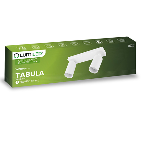 SPOT TUBA Reflektor Halogenové stropní svítidlo 2x GU10 TABULA LUMILED