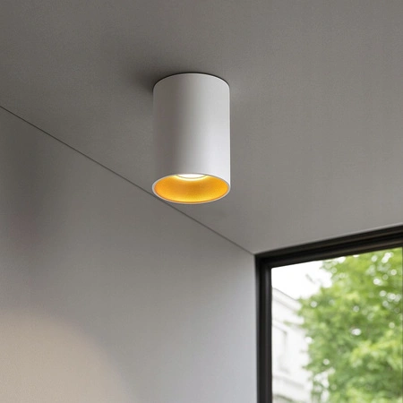 Halogenový reflektorový bodový reflektor GU10 s povrchovou montáží, kulatý, bílý, zlatý, s osvětlením Masterled