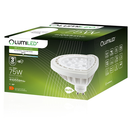 LED žárovka ES111 GU10 10W = 75W 1055lm 4000K Neutrální 38° LUMILED