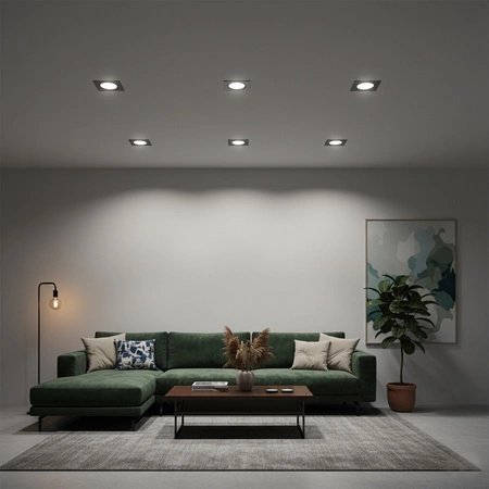 Skleněné Halogenová Podhledové svítidlo GU10, MR16 Stálá Čtvercová Černá ARIEL LUMILED