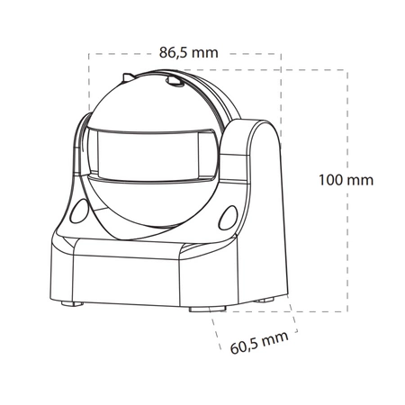 PIR pohybový senzor 12m 180° s ovládáním Povrchová montáž IP44 Bílá Sanico Goldlux
