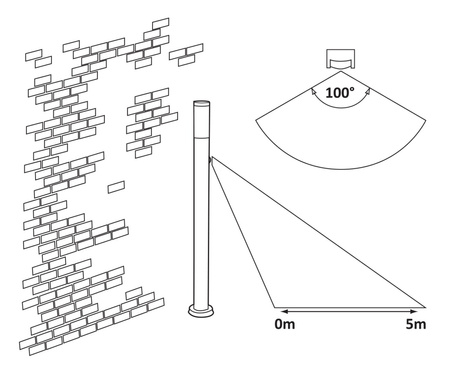 Venkovní LED zahradní lampa TORCH E27 IP44 Tyč 45cm s pohybovým senzorem stříbrná a bílá RABALUX