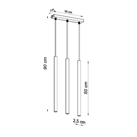 PASTELO 3 3xG9 Závěsné stropní svítidlo Minimalistická bílá SOLLUX