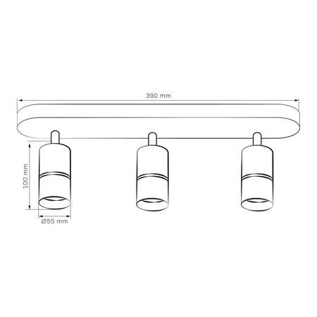 Nástěnné a stropní bodové svítidlo 3x GU10 BlackSilver BAMBOO Sanico Goldlux