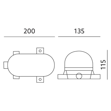 LED osvětlení E27 CHANNEL Garážové světlo Oval 100W Grid Metal IP44 White KOBI