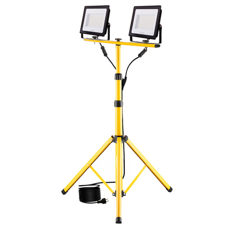 LED reflektor ZUNA2 Halogenová lampa 2x 100W 6500K na stojanu + kabel + hermetický konektor LUMILED