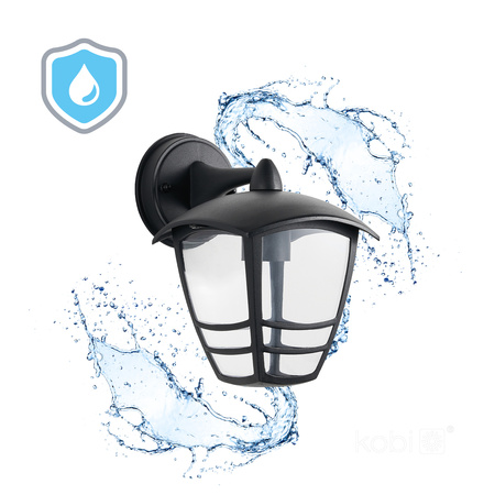 Venkovní nástěnné svítidlo E27 IP54 černé Tevio Kobi