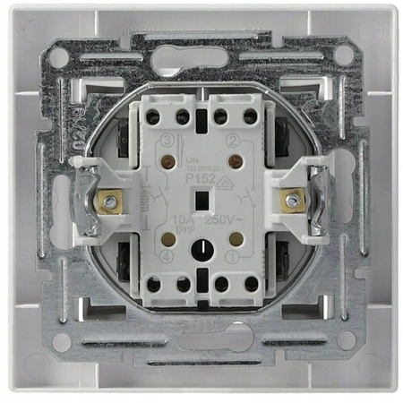 Světelný vypínač Dvojitý bílý vypínač s rámečkem SCHNEIDER ASFORA