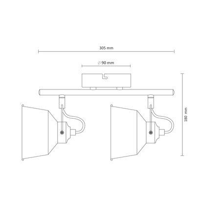 Nástěnné svítidlo NÁSTĚNNÁ LAMPA Spot Niko 2xE14 GOLDLUX (Polux) ČERNÁ