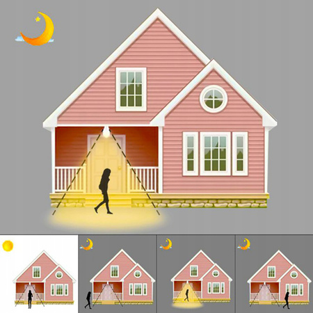 3x Žárovka LED E27, A60 10W = 75W 1055lm 4000K Neutrální bílá 200° se Snímačem Pohybu a Soumraku LUMILED