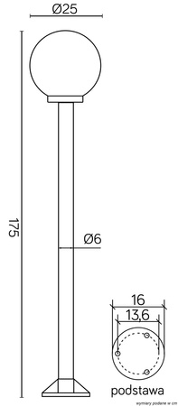 Venkovní stojící zahradní lampa POST Balls K 5002/1/K 250 E27 175cm Su-Ma