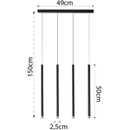PIERO 4xG9 nastavitelné stropní závěsné svítidlo černé MASTERLED