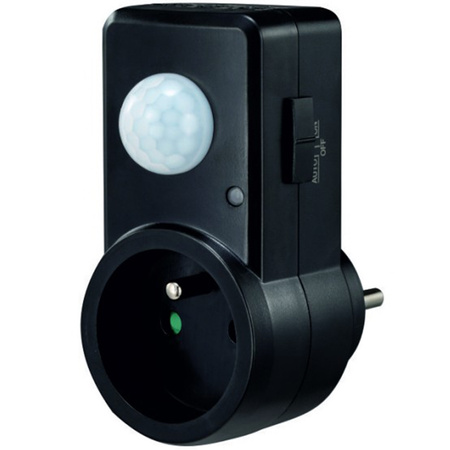 PIR pohybový a soumrakový senzor pro 120° zásuvku 9m Indoor Black