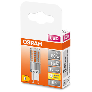 Žárovka s paticí G9 LED 4.8W = 50W 600lm 2700K Teplá bílá 300° OSRAM STAR