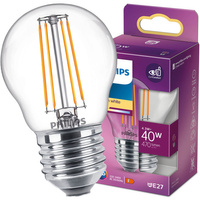 LED žárovka E27 P45 4.3W = 40W 470lm 2700K Teplá bílá vlákno PHILIPS
