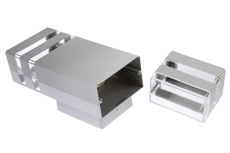 Fasádní nástěnné svítidlo dvojité shora dolů INEZ DUO LED 2x GU10 ALUMINIUM stříbrné IP54