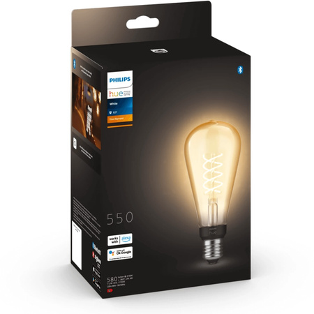 LED Edison E27 ST72 7W 2100K teplé vlákno PHILIPS HUE White Bluetooth Zigbee žárovka