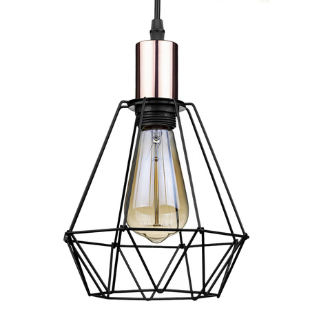Drátěné stínidlo na závěsnou lampu SPIDER. černá. industriální styl. Loft Retro