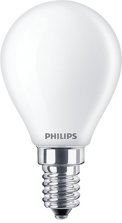 LED kulová žárovka E14 P45 3.4W = 40W 470lm 2700 Teplá bílá vlákno Mléčné PHILIPS Stmívatelné