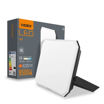 LED reflektor 100W 9500lm 5000K Cold Black s mléčným stínítkem Videx