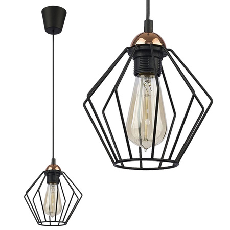 GALAXY Závěsné stropní svítidlo černá-měď Industrial E27 1642 TK Lighting