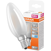 LED žárovka E14 B35 2.5W = 25W 250lm 4000K Neutrální bila 300° vlákno OSRAM STAR