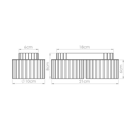 Svítidlo pro povrchovou montáž 2x GX53 Aluminium Black Aura Deep Space SL.1788 Sollux