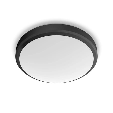 Plafond LED lampa pro povrchovou montáž DORIS 6W 2700K IP44 22cm černá PHILIPS