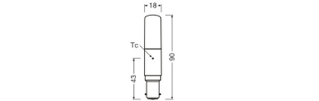 LED žárovka T18 Tubular B15d 8W = 75W 1055lm 2700K teplá bílá 320° Dimmable SPECIAL Osram