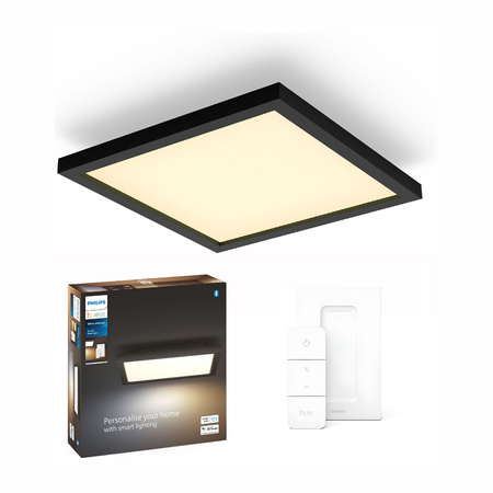 Povrchový LED panel Aurelle Black 19W CCT 30cm PHILIPS HUE Bluetooth + stmívač 