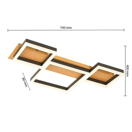 Lustr LED stropní svítidlo Dekorativní 70W 3000-6500 CCT Stmívatelné Pilotní černohnědé Masterled